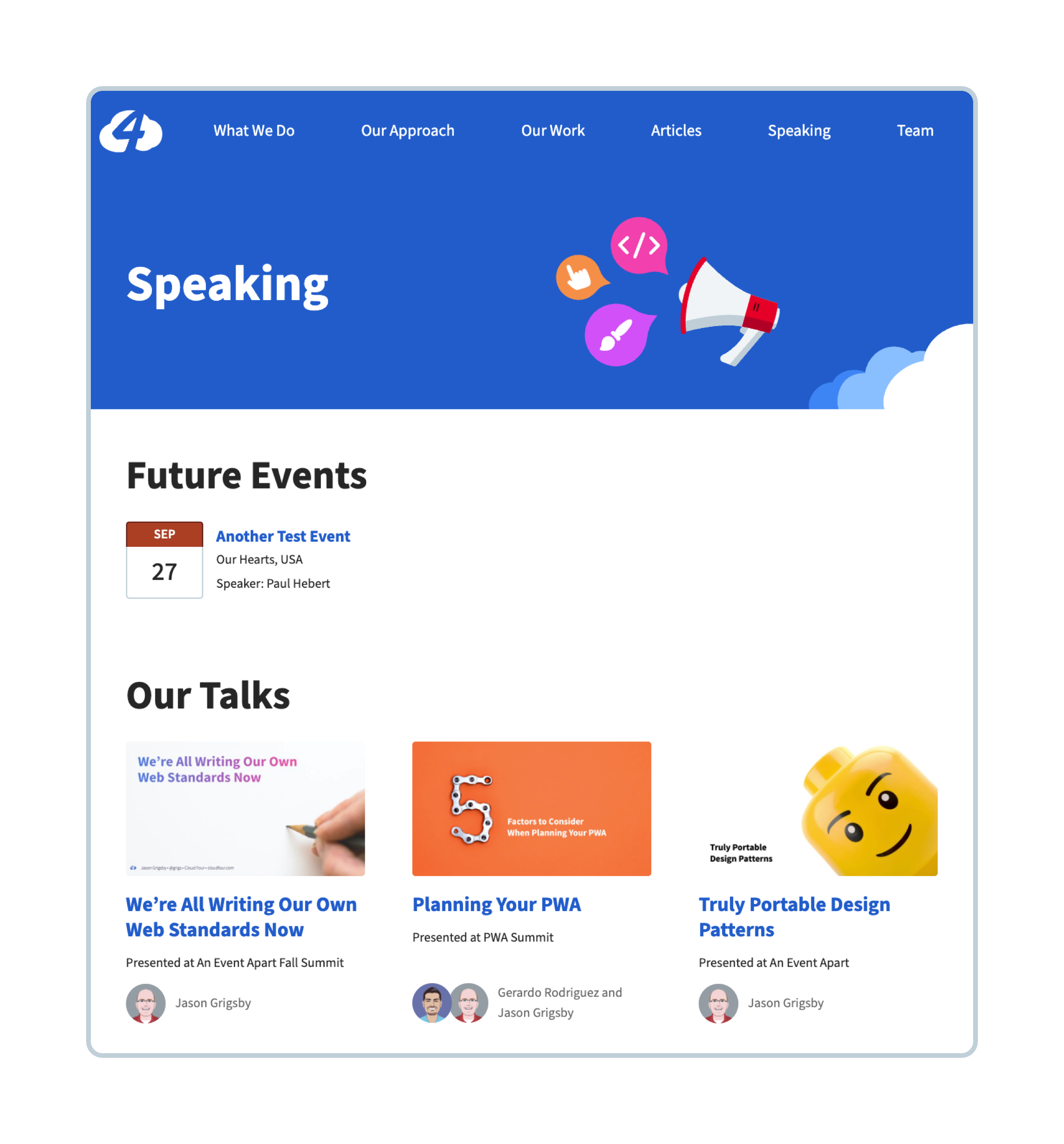 speaking page large screens